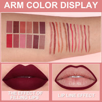 DUNUF 6-Piece Lip Liner Set Easy To Apply Velvet Finish