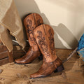 Riding Boots With A Chunky Heel And Embroidery Available