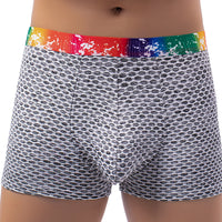 Men's Rainbow Belt Plaid Bag Shorts