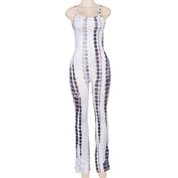 Women's Sling Sleeveless Hollow  Back Print Jumpsuit Women