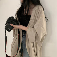 Summer Korean Style Loose Long Sleeve Cardigan Jacket Women's Shirt