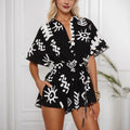 Women's Loose Waistband Printed Jumpsuit