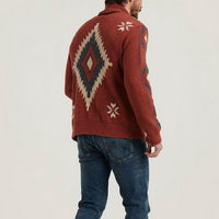 Lapel Brocade Sweater Men's Knitted
