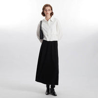 European And American Fake Two Pieces Shirts Women's Loose Preppy Style Stylish Shirt