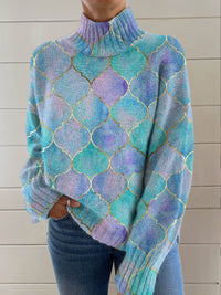Women's Abstract Printing Casual Cardigan Sweater