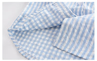 Summer Girls' Blue And White Plaid Dress