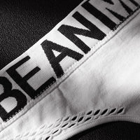 Women Seamless Sports Fitness Letter Cutout Mesh Low-waist Seamless Briefs