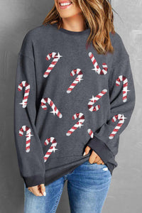 New Christmas Womens Top Relaxed, Casual Long-sleeve Design With A Printed Pattern