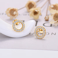 26-letter Zircon Earrings  Uppercase Letters