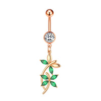 Bowknot Zircon Belly Button Ring