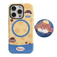 Cheese Puppy Magnetic Holder Phone Case With Cartoon Film Design