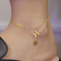 Letter H Anklet Female Titanium Steel No Fading