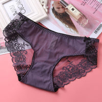 Low-rise Embroidered Lace Panties And Mesh Briefs