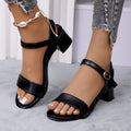 Womens Plus Size Fashionable Round Toe High Heel Sandals