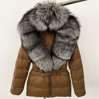 Short Women's Thickened Slim Fit Waist-tight Fur Down Jacket
