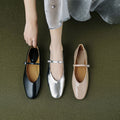Women's Round Toe Shallow Mouth Flat Bottom Mary Jane Shoes