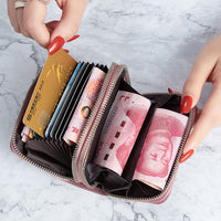 Women's Short Solid Leather Wallet