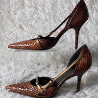 Fashionable Niche-Design Snake-Print Stiletto Heels For Women