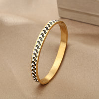 18K Vacuum-Plated Vintage Personalized Oil-Drip Titanium Steel Bracelet For Women