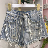 Summer New Women's Industrial Jeans Shorts