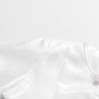 Round Neck Solid Color Single-breasted Lantern Sleeve Shirt