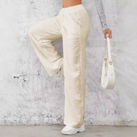 Sloppy-chic Ice-silk Draped Wide-leg Trousers