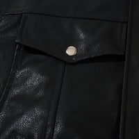 Men's Casual American Style Loose Flying PU Leather Jacket Coat