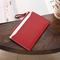 Women's Zipper Coin Purse PU Leather Stitching Contrast Color