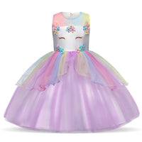 Princess Dress Children Fluffy Yarn Flower Girl Piano Costume