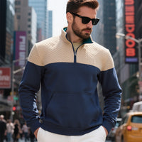 Winter Heavy Fleece-lined Casual Loose Multicolor Men's Plus Size Stand Collar Zipper Sweater