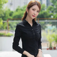 Figure-flattering Lapel-neck Slightly Stretchy Base-layer Shirt