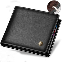 Horizontal First Layer Cowhide Business Zipper Wallet