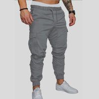 Men's Multi-pocket Micro-elastic Sports Casual Fitness Ankle-tied Trousers