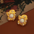 French-style Vintage Asymmetrical Earrings Retro Courtly Style