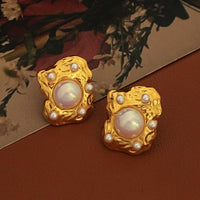 French-style Vintage Asymmetrical Earrings Retro Courtly Style