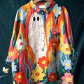 Halloween Abstract Cute Ghost Loose Pockets Shirt