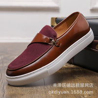 Men's Leather Shoes Horsebit Buckle Slip-on