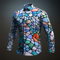 Color Block Color Art Abstract Daily Go Out Commuter Long Sleeve Shirt