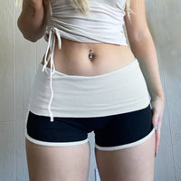 Slim Fit Hot Girl Home Pants Casual Shorts Women's Summer Stitching Contrast Color