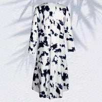 Women's New Casual Round Neck Printed Long Sleeve Mid-length Top