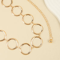 Fashion Circle Metal Waist Chain Women's Decorative Dress With Chain Belt Senior Hollow Accessories