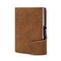 Crazy Horse Leather Aluminum Card Case Wallet