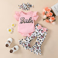 Love Bell-bottom Pants Three-piece Set