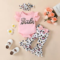 Love Bell-bottom Pants Three-piece Set