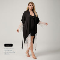 New Womens Plus Size Sleepwear With Lace Trimmed Patchwork Design