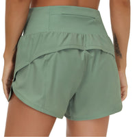 Women's Sports Running Shorts High Waist Pocket Yoga Pants