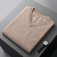 Men's V-neck Vest Middle-aged And Elderly Warm Sweater