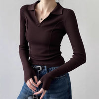 Womens Fashionable Vintage Slim-Fit Knit Sweater