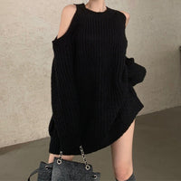 Knitwear Women's Korean-style Commuter Thick Needle Ripped Mid-length Women's Sweater Top
