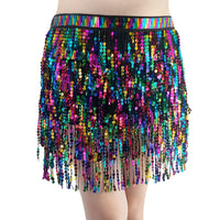 Belly Dance Four Layers Tassels Waist Chain Sequin Dress Female